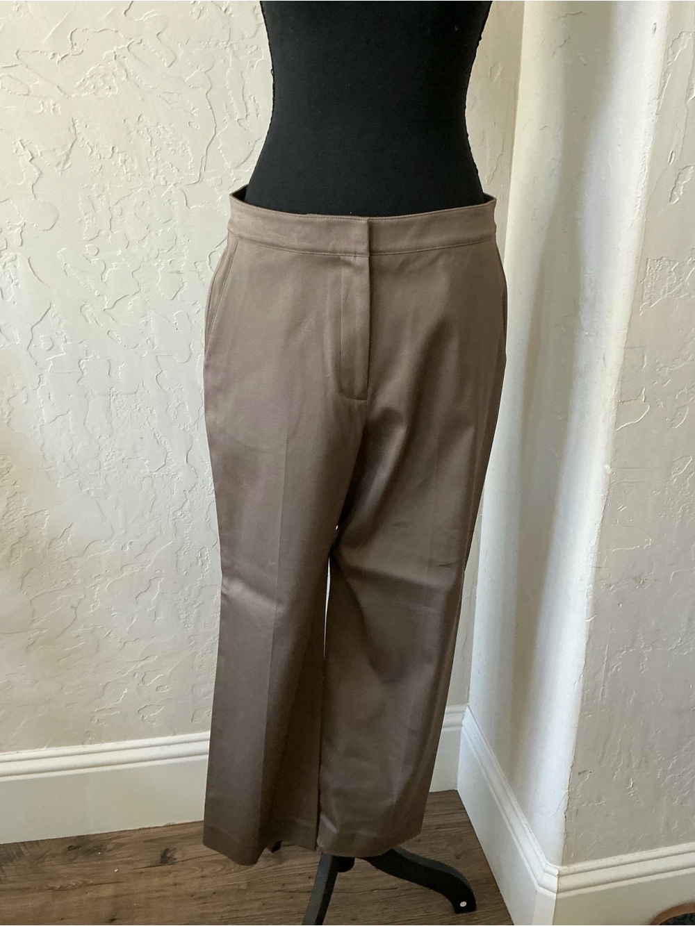 St. John Taupe Straight-Leg Chinos